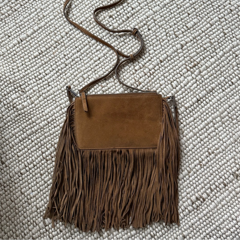 Zara Brown Fringe Crossbody Bag